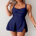 thumbnail image 2 of LYMAYTER Women One Piece Swim Dress Tummy Control Cross Back Straps Athletic for Bathing Suit Swimwear S-2XL, 2 of 10