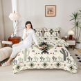 thumbnail image 4 of Homewish Vintage Western Aztec Full Size Comforter Sets for Adult, Hippie Cactus Plant Bedding Comforter Set, Rustic Farmhouse Reversible Bedding Sets, Breathable Home Decor, 3pcs, 4 of 8