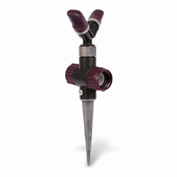 Gilmour Adjustable Whirler Sprinkler with Metal Spike Base Eggplant