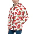 thumbnail image 2 of Pofeuu Hand Drawn Watermelon Print Teenage Zipper Hoodie Sweatshirts Hooded Casual Jackets With Pocket For Boys Girls-Medium, 2 of 6