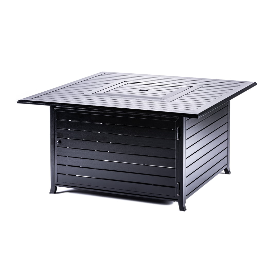 Legacy Heating Square Fire Pit Table, hammered black