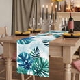thumbnail image 2 of Table Runners 70 Inches Long Dress Scarves, Blue Teal Leaves Farmhouse Coffee/Dining/Kitchen Table Decor, Holiday Table Runner, Summer Botanical Watercolor Leaf 13x70 Inch, 2 of 9