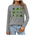 thumbnail image 4 of HAiming Womens St Patrick's Day Shirts Long Sleeve T-Shirts Crewneck Shamrock Casual Tee Shirts Tops, 4 of 5