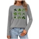 thumbnail image 5 of Xuyuer Women St. Patrick's Day Sweatshirts Shamrock Shirt Clover Printed Long Sleeve Irish Gift Casual Loose Fit Tops, 5 of 5
