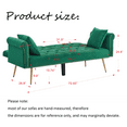 thumbnail image 5 of Convertible Futon Sofa Bed,Velvet Upholstered Nailhead Loveseat Sofa with Two Pillows,Modern Sleeper Couch Bed for Living Room,Bedroom,Green, 5 of 8