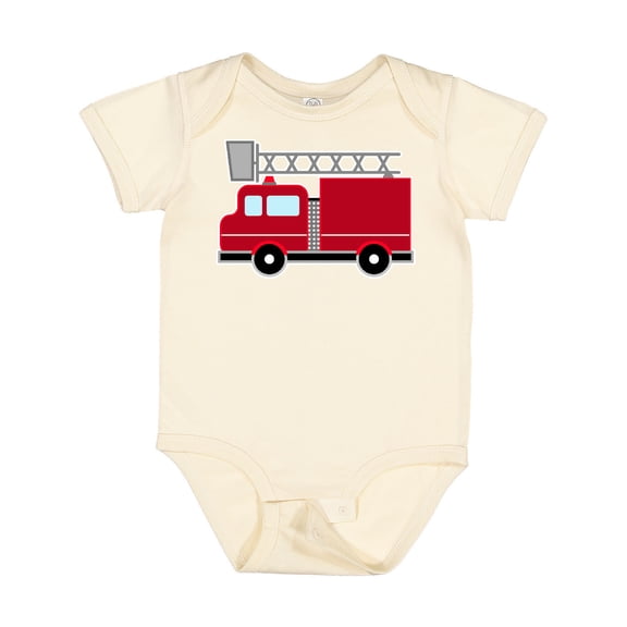 Inktastic Red Firefighter Fire Truck Boys or Girls Baby Bodysuit