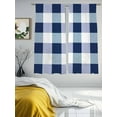 thumbnail image 3 of Navy Blue Plaid Sheer Curtains 63 Inch Length 2 Panels Set for Living Room/Bedroom, Spring Farmhouse Buffalo Checkered Semi Curtain Sheers Drapes Rod Pocket Curtains Window Treatment Set 52''x63''x2, 3 of 7