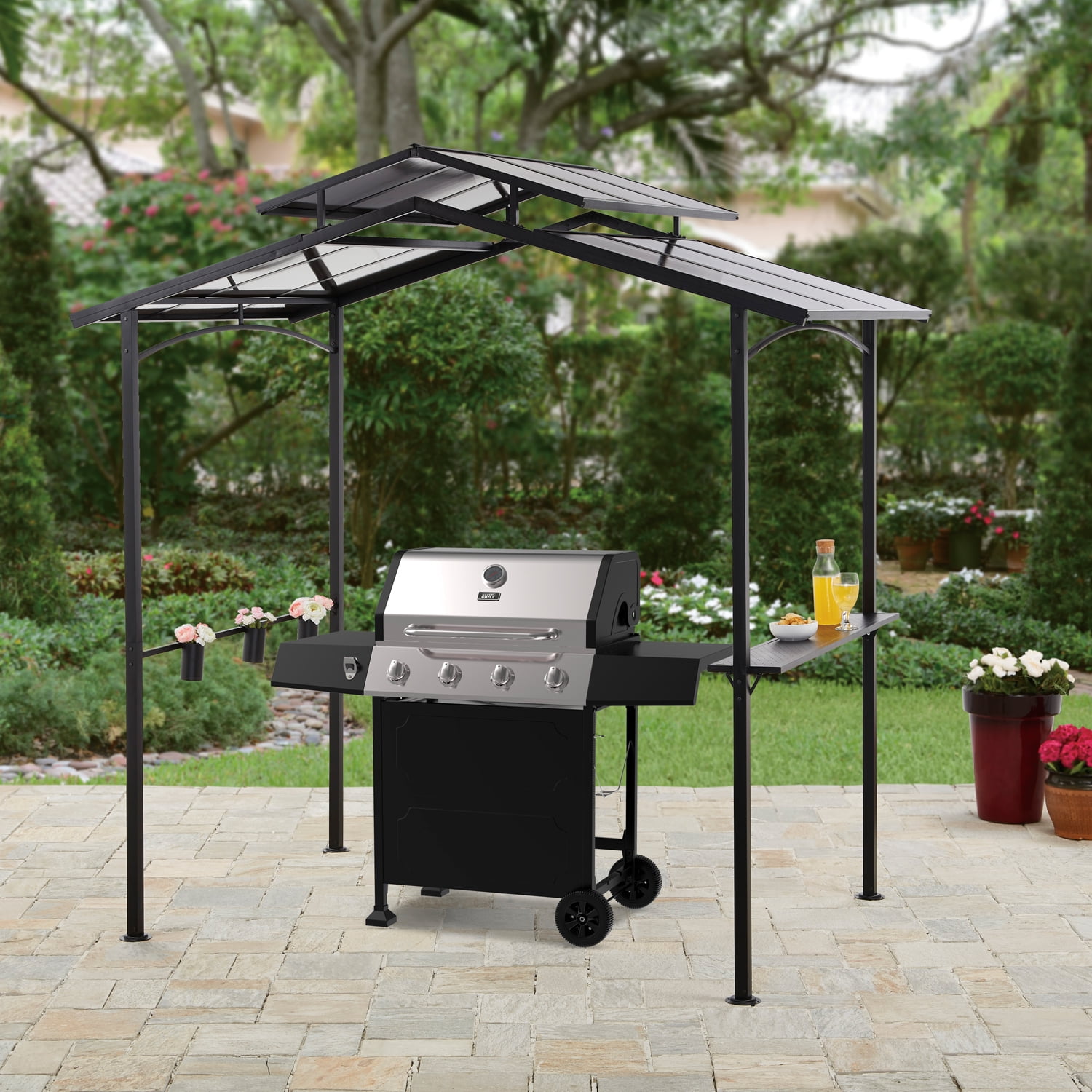 BBQ Grill Gazebo Replacement Canopy Hard Top 5x8 Heavy ...