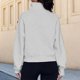 thumbnail image 5 of Sudadera Ropa de otoño con cuello alto y media cremallera para mujer, traje diario de color sólido (gris S) Kuymtek Gris T S para Mujer, 5 of 5