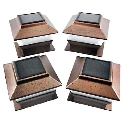 

HUPIMA 8 Outdoor Garden Solar LED Post Deck Caps Square Fence Lights Landscape Lights