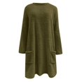 thumbnail image 2 of Sweaters For Women Winter Warm Sweater Coat Fleece Thickening Plus Size Loose Jacket With Pockets Polyester Green Size S-3Xl Oversized Sweaters For Women, 2 of 5