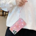 thumbnail image 4 of compatible iPhone 15 Plus Starry Sequin Jade Butterfly Epoxy TPU Phone Case with Strap Cheap and fine, 4 of 4