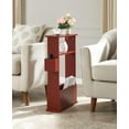 thumbnail image 2 of Kings Brand Furniture Narrow Side Table with Storage Shelf, Slim End Table with Magazine & Remote Holder, Small Space Bedside Table for Living Room or Bedroom, Red, 2 of 5