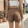 thumbnail image 4 of SOMER Mini Skirts for Womens Skort High Waisted Elastic Waist Skorts for Woman Chiffon Tiered Boho Ruffle Skirt with Shorts Underneath Trendy Brown, 4 of 8