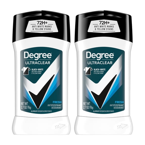 Degree Men UltraClear Antiperspirant Deodorant 72-Hour Sweat & Odor Protection Fresh Antiperspirant for Men with MotionSense Technology, 2.7 oz Twin Pack