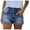 Dark Blue, variant on PMVFHDE High Waist Denim Shorts For Women Fashion Distressed Hole Rolled-Up Hem Stretch Shorts For Women Hot Pants Dark Blue,M