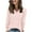 Pink, variant on Wyobmus Womens Lightweight Sweaters Fall Long Sleeve Ribbed Crew Neck Tunics Fall Winter Business Casual Pullover Shirts Black