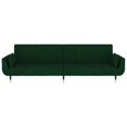 thumbnail image 3 of vidaXL 2-Seater Sofa Bed with Two Pillows Dark Green Velvet, 3 of 5