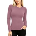 thumbnail image 3 of fatyb Women's Long Sleeve Thermal Shirts Fleece Lined Base Layer Tops Fall Winter Thick Warm Undershirts, 3 of 5