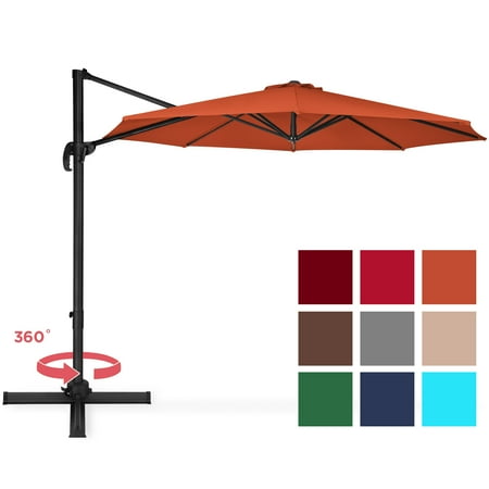 10 Best Patios In Dallas Best Choice Products 10-foot 360-Degree Rotating Aluminum Polyester Cantilever Offset Market Patio Umbrella Shade with Easy Tilt and Smooth Gliding Handle, Orange ()