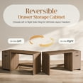 thumbnail image 2 of 60" Fluted Executive Desk with Storage Modern Home Office Desk with Charging Station Wood Work Desk for Office, Bedroom, Study, Living Room, Walnut, 2 of 7