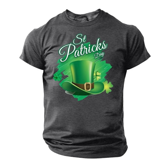 Njagoc3 Mens Summer Short Sleeve T-Shirt, Crew Neck, St. Patrick's Day Print, Soft and Comfortable Fabric, Casual Style, Perfect for Daily Wear and Holiday Celebrations