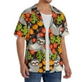 thumbnail image 4 of Vsdgher Sloth on the Branch Print Men's Wrinkle Free Untucked Cuban Shirt Business Casual Button Down Shirts Short Sleeve Shirt, 4 of 7