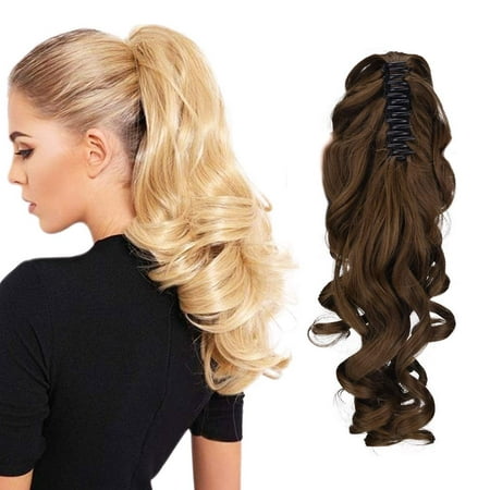 Claw Clip in Ponytail Extension Long Curly Wavy Pony Tail Hair Extensions  For Women 16