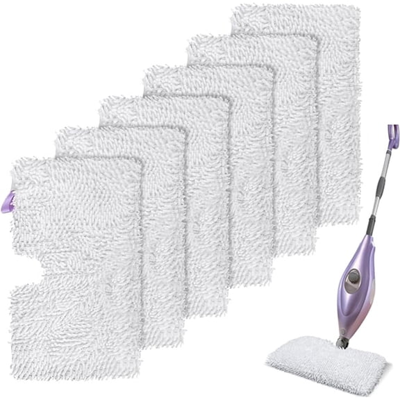 6 Pack Replacement Pads for Shark S3501 S3601 S3500 S3550 S3901 Double-Sided Microfiber Washable Mop Refills for Hardwood Tile Floor Cleaning, Compatible with Shark Steam Pocket Mop