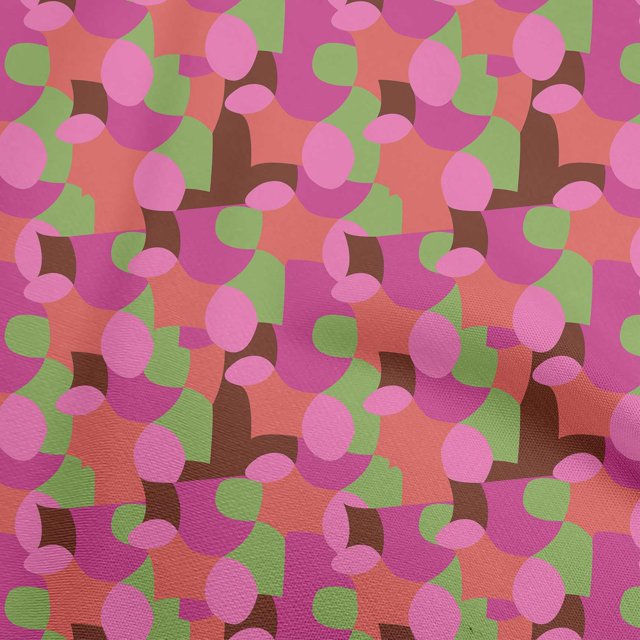 oneOone Polyester Spandex Pink Fabric Abstract Fabric For Sewing Printed Craft Fabric By The Yard 56 Inch Wide