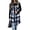 Light Blue, variant on Plaid Button Down Long Vest For Women, Lapel Collar Sleeveless Side Split Cardigan, Fall Casual Curved Hem Tops With Pockets