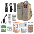thumbnail image 2 of Conjunto de botiquín de primeros auxilios militar negro táctico completo Kit pequeño + correa para el hombro + tirón de garrapatas + supervivencia, 2 of 4