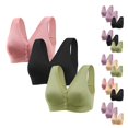 thumbnail image 4 of WTXUE Bras for Women Pack of 3, Deep V-Neck High Support Bras for Women Adjustable Strap Full Coverage Up Bras Comfortable No Underwire Wireless Bras (Pink, XXL), 4 of 8
