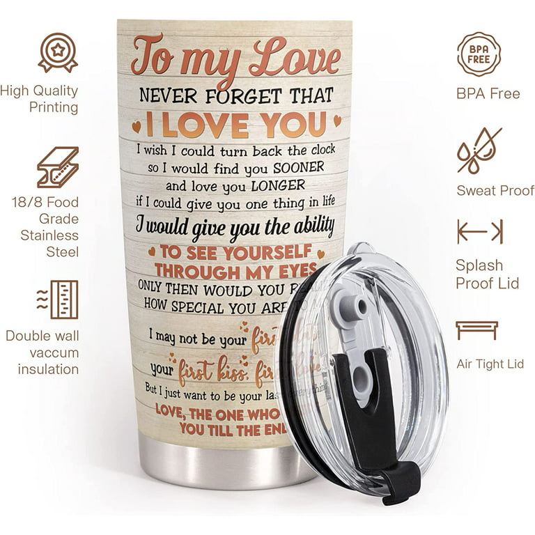Stainless Steel Tumbler 20oz - Valentines Day Gifts for Her - I''d