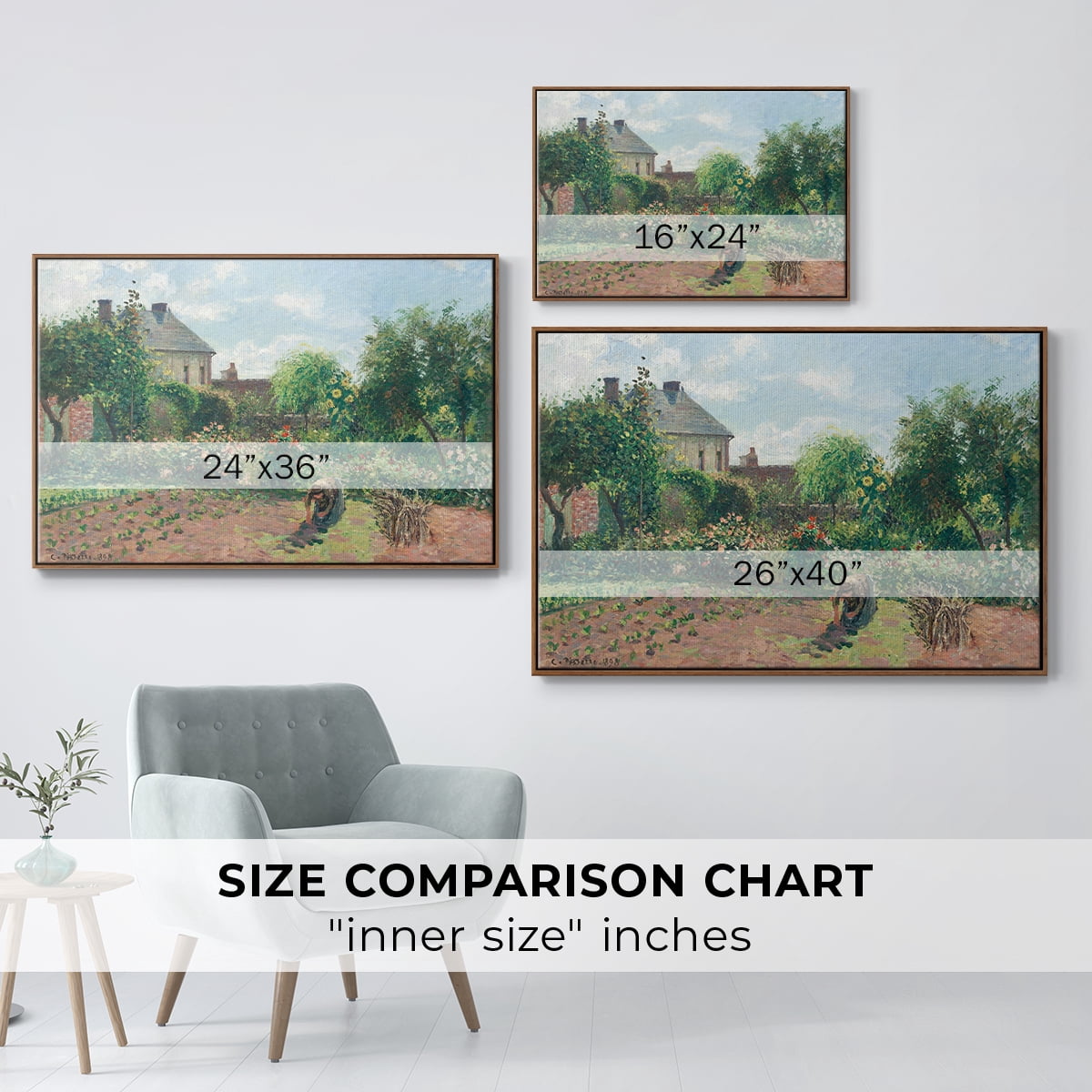 Vintage Landscape-CCLII By Wexford Home Framed in Walnut Wood Gallery Wrapped Canvas 25 in. x 37 in.