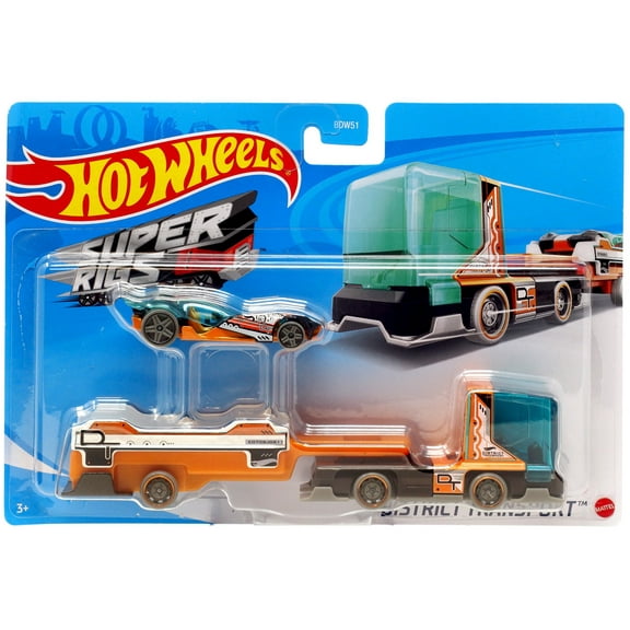 Mattel Hot Wheels Super Rigs District Transport Diecast Car Play Vehicle, 3  Yrs