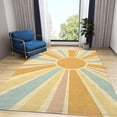 thumbnail image 2 of Boho Rainbow Sun Area Rug, Retro Geometry Kids Rugs, Non-Slip Mat Soft And Easy To Clean For Bedroom Living Room Bathroom Classroom Office Yoga Room Patio 4' x 5', 2 of 6