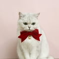 thumbnail image 6 of opvise Adorable Exquisite with Bell Pet Kitten Cat Velvet Bowknot Neck Strap Pet Collar Pink, 6 of 7