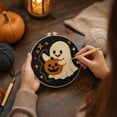 thumbnail image 2 of Halloween Ghost Punch Needle Embroidery Kit with 8 Inch Wooden Hoop, Spooky Diy Craft for Beginners, Cute Fall Home Decor 1 Set, 2 of 2