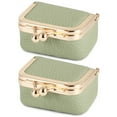 thumbnail image 2 of 2 PCS Genuine Leather Mini Jewelry Box,Travel Jewelry Organizer with Kiss Lock,Portable Storage Case for Rings,Earrings,Wired Headphones, 2 of 6