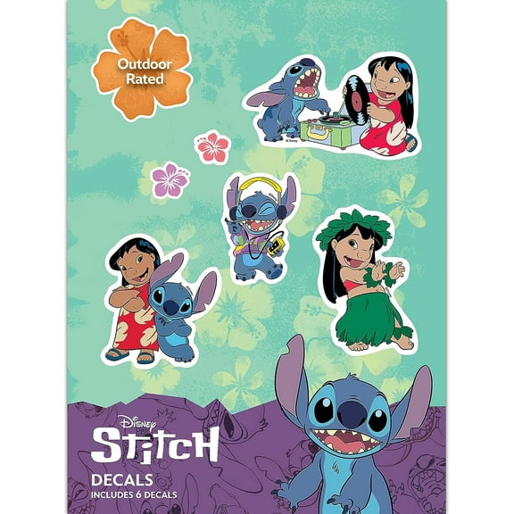 Disney Lilo and Stitch Decals - Set of 6 Lilo and Stitch Stickers for Kids and Adults - Vinyl Decals for Laptop, Tumbler, Water Bottle, Vehicles - Licensed Disney Stickers