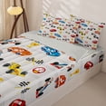 thumbnail image 3 of Manfei Race Car Zipper Twin Comforter Sets with Fitted Sheet and 2 Pillowcases,Cute Cartoon Toy Zipper Bedding Set,Red Blue,Light Gray Reversible,4pcs, 3 of 8