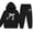 X256 Black, variant on Glisme Girls Outfit Set Bowtie Print Long Sleeve Hooded Tees With Pants Set Loose Fit Girls Outfit Size 2-3 Years Black