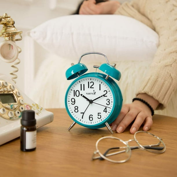 FLOITTUY Loud Alarm for Deep Sleepers 4 Twin Bell Alarm Clock