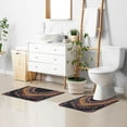 thumbnail image 5 of Toilet Rug Set Non-Slip Bathroom Rugs Soft Plush Machine Washable Contour Bath Mat Oriental Ethnic Traditional Necklace 24x20/24x16, 5 of 9