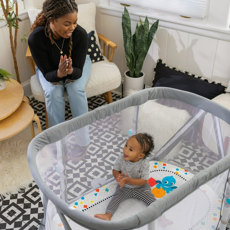 Baby Einstein Kick & Snooze 3-in-1 Foldable Playard with Bassinet