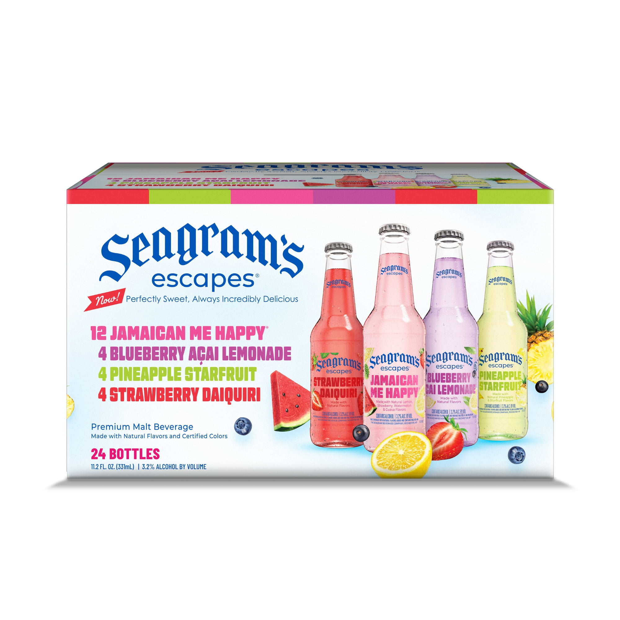 Seagram's Escapes Variety Pack, Flavored Malt Beverage, 24 Pack, 11.2 fl. oz. Bottles