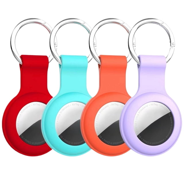 Yanonmyfd Waterproof Silicone Air Tags-4 Pack Sale Apple Shockproof GPS Tracker Holder Dog Collar Airtag Case Keychain Air Tag Cover Finders Accessories for Pets,Kids,Luggages