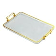 thumbnail image 1 of Serving Tray,Serving Tray with Gold Handles Cosmetic Storage,Multipurpose Serving Tray Platter Ottoman Tray,Rectangular Home Decor Table Decor Food Tray,Coffee Table Breakfast Edge, 1 of 8