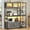 Grey, variant on Bakers Rack for Kitchens with Charging Station & LED Lights, 6-Tier Microwave Stand with Storage Cabinets and Spacious Desktop, Coffee Bar with 8-S Hooks and Goblet Holder, Rustic Brown